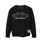 YADcrew Puzzle Pearl Jacquard Slogan Knit Sweater