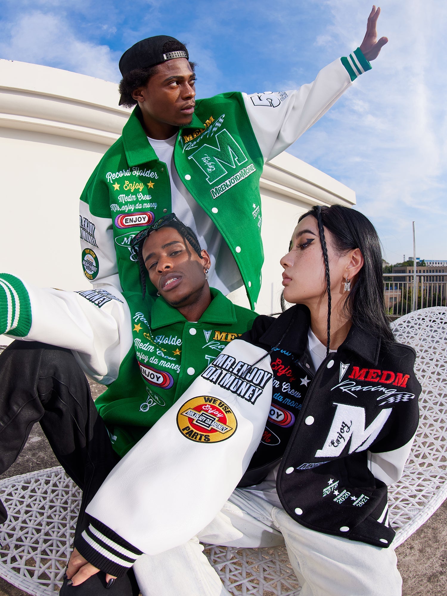 MEDM Record Holder Anniversary Embroidered Varsity Jacket