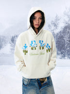 YADcrew Blue Sky Flower Puzzle Embroidery Hoodie