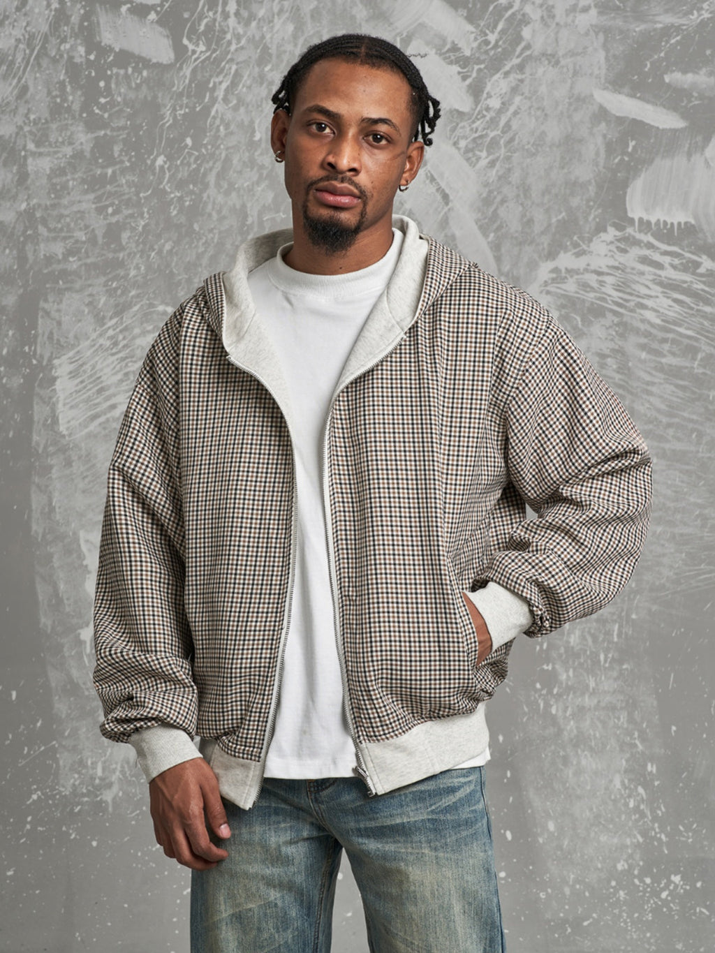 F3F Select Reversible Plaid Zip Up Hoodie