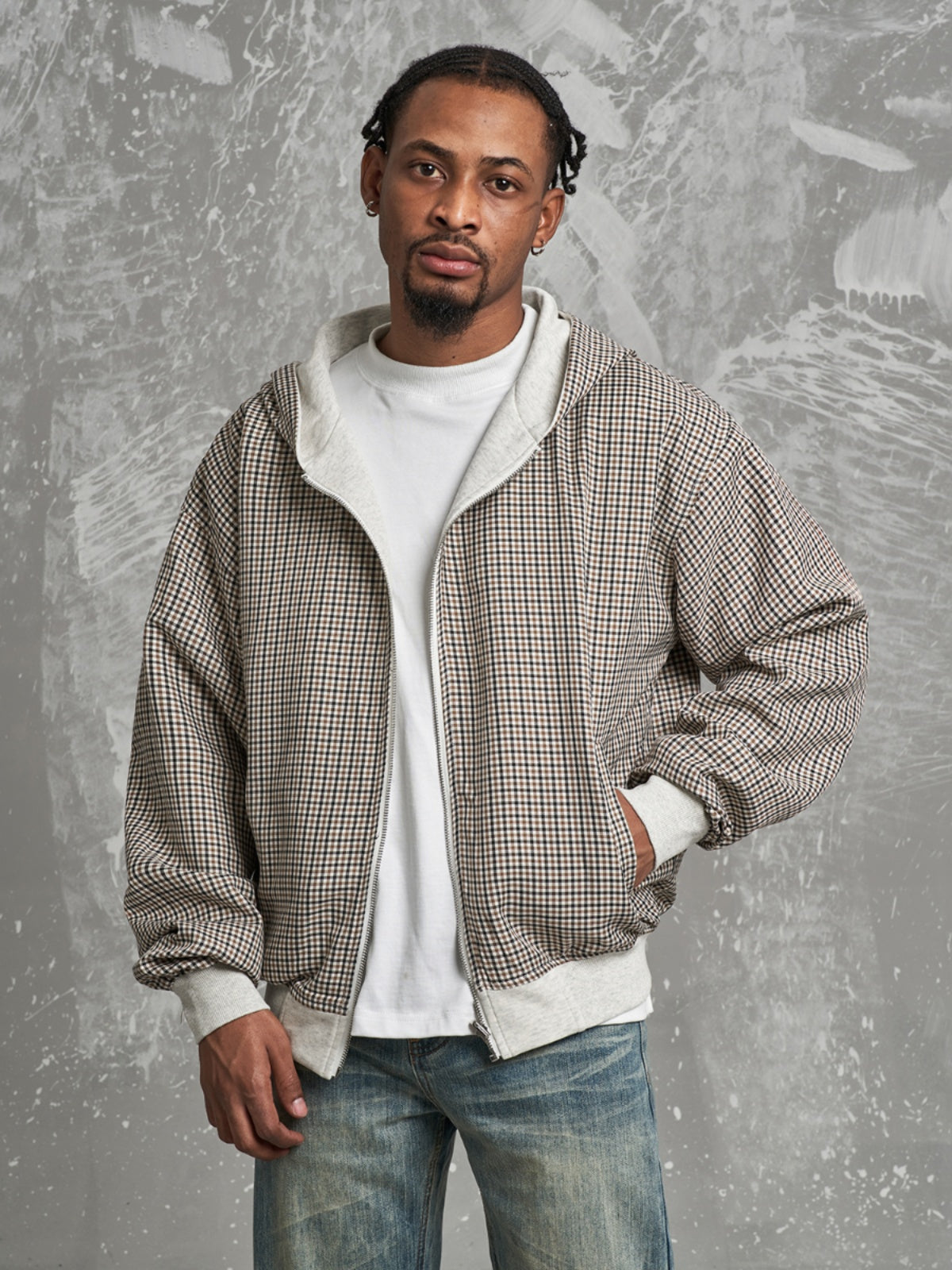 F3F Select Reversible Plaid Zip Up Hoodie