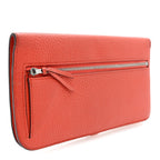 Togo Dogon Recto Verso Wallet Orange Poppy Rose Candy