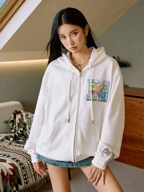 MEDM Big M Plush Wire Frame Zip Up Hoodie