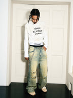 STEEPC Yellowed Vintage Washed Worn Jeans