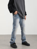F3F Select Washed And Worn Out Hole Flared Jeans