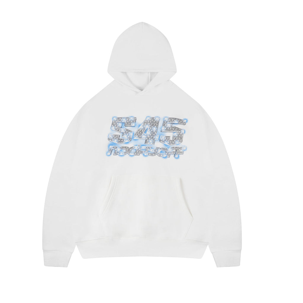 S45 Ice Blue Full Diamond Print Logo Hoodie