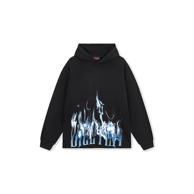 DICETINY Logo Flame Printed Hoodie