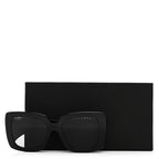 Acetate Calfskin Polarized Square Sunglasses 5474-Q Black