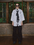 STEEPC Stripe Deconstructed Classic Drop Shoulder Shirt