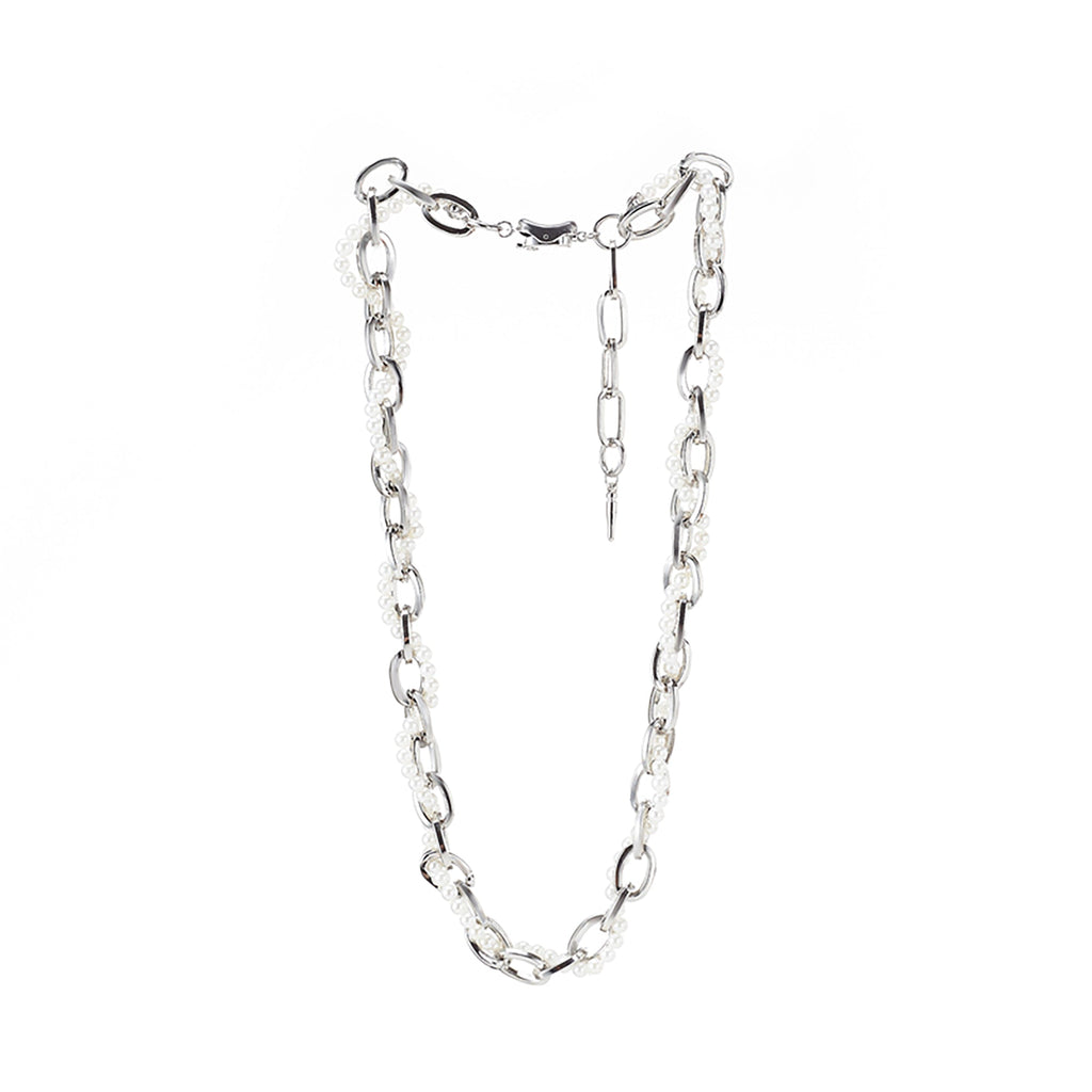 NboStore Cyberpunk Twisted Splicing Pearl Necklace