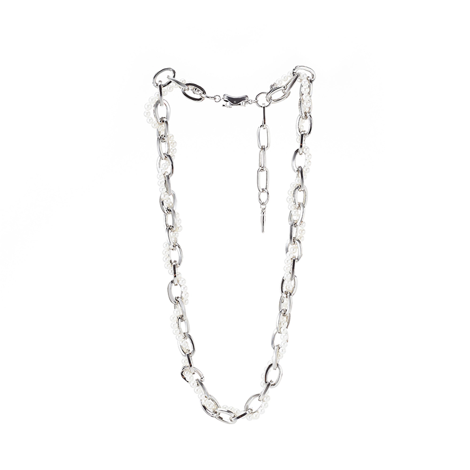 NboStore Cyberpunk Twisted Splicing Pearl Necklace