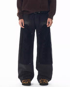JHYQ Mesh Stitching Double Knee Jeans
