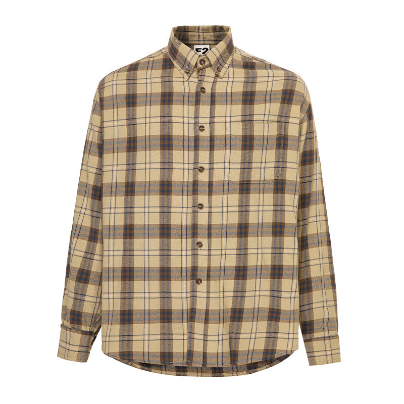 F2CE Khaki Plaid Long Sleeved Shirt