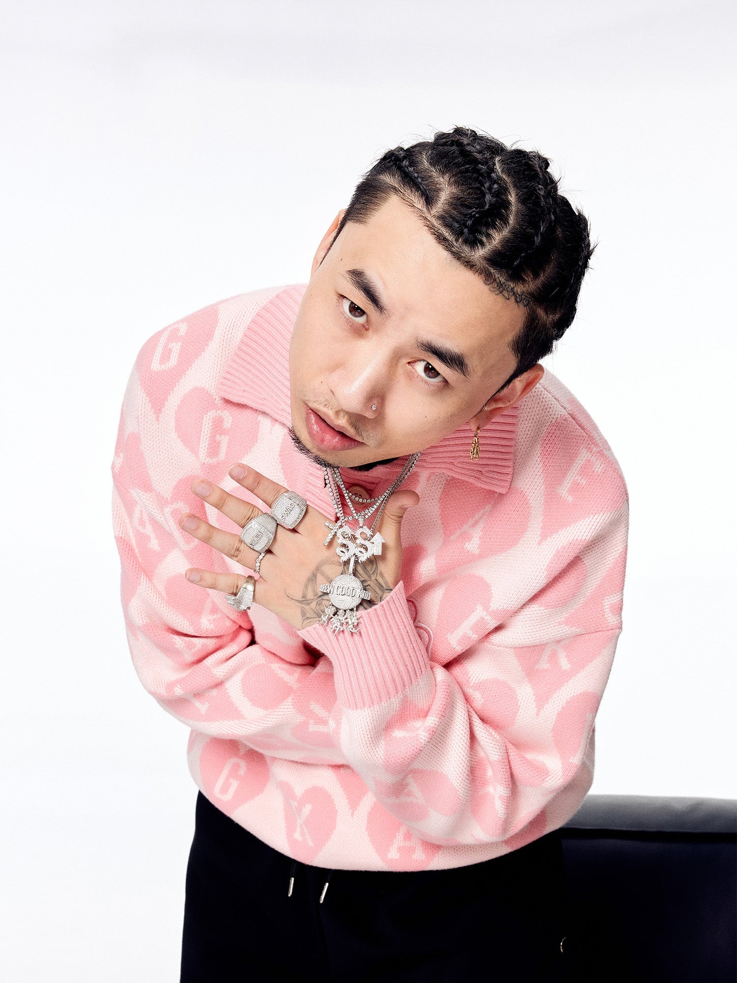 AFGK All-Over Print Logo Knit Sweater