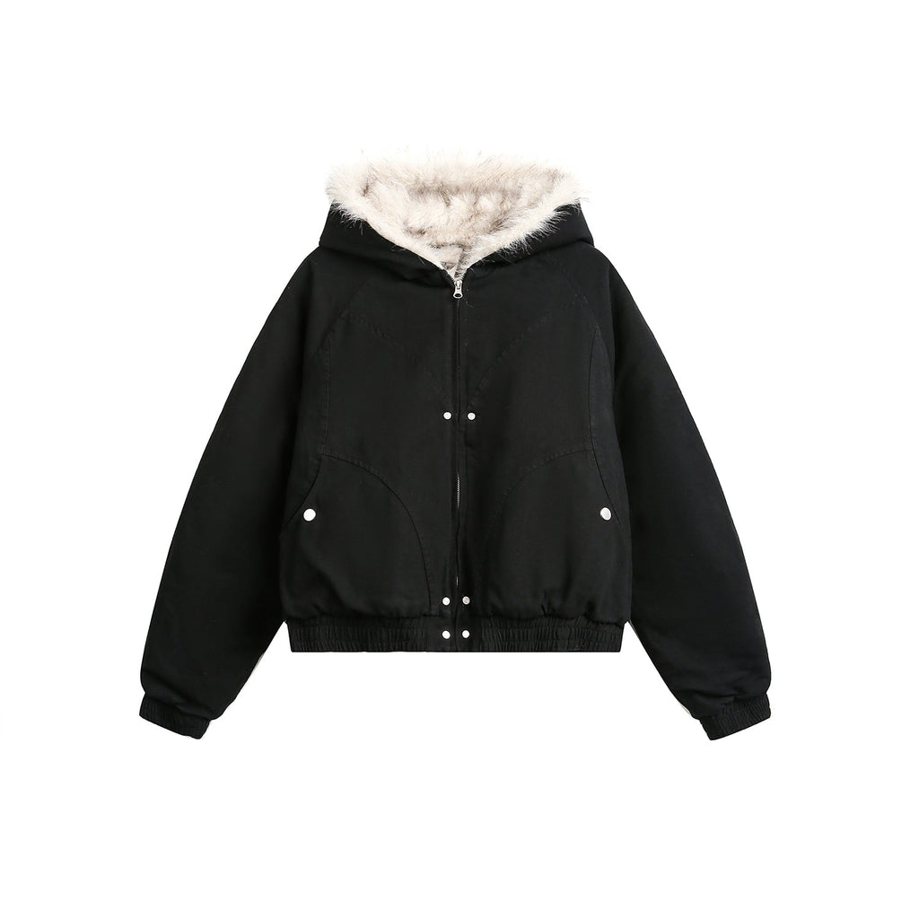 F3F Select Fur Quilted Lining Hoodie Jacket