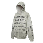 F2CE Dirty Dye Double Layer Printed Hoodie