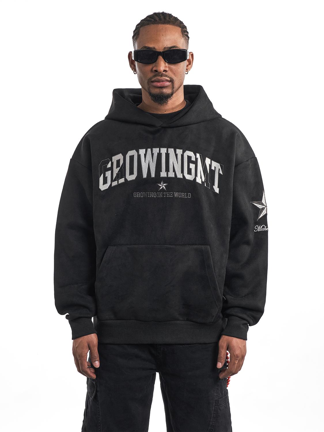 F3F Select Embroidered Faux Suede Hoodie