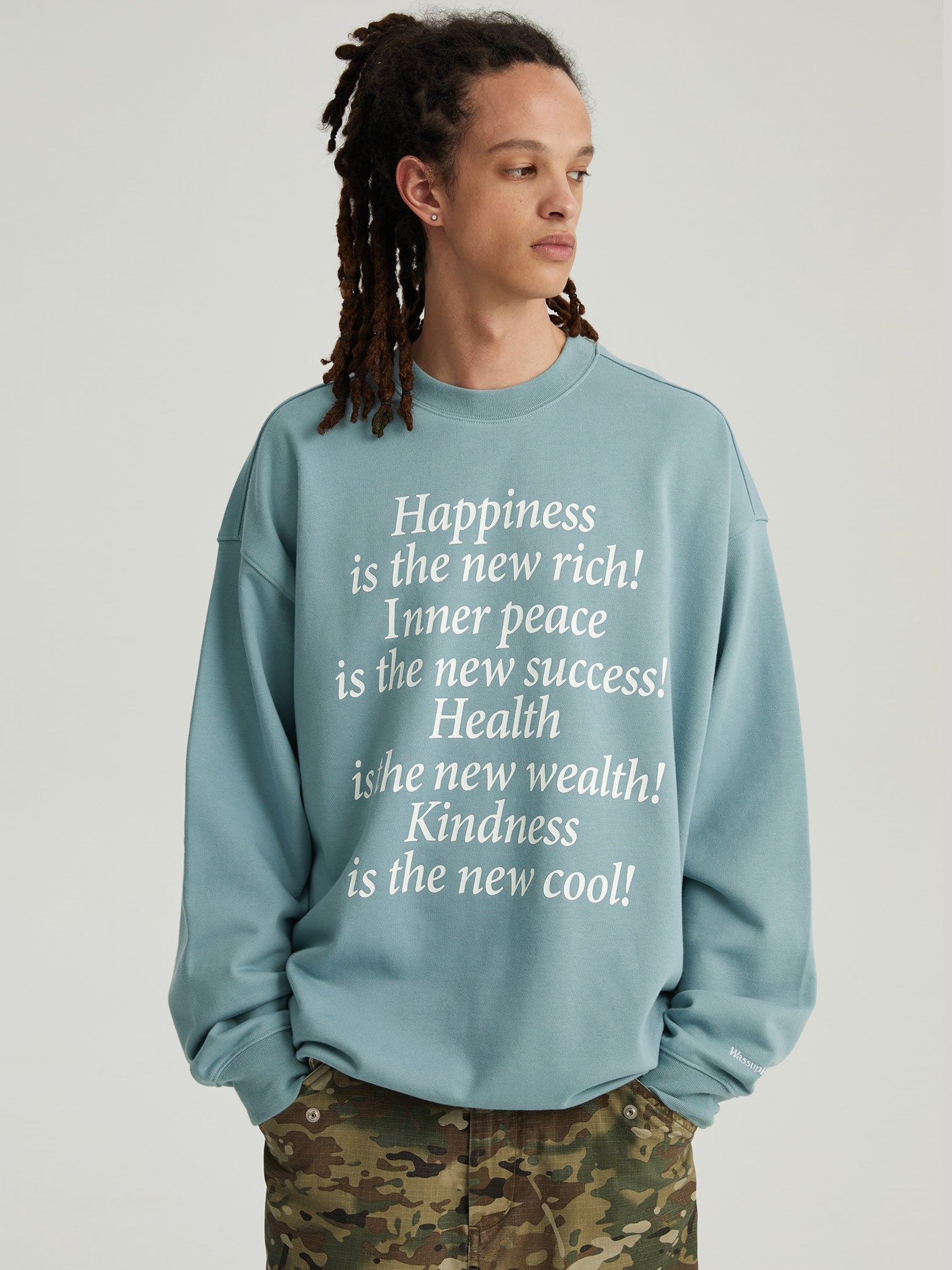 Wassup House Slogan Printing Sweatshirt