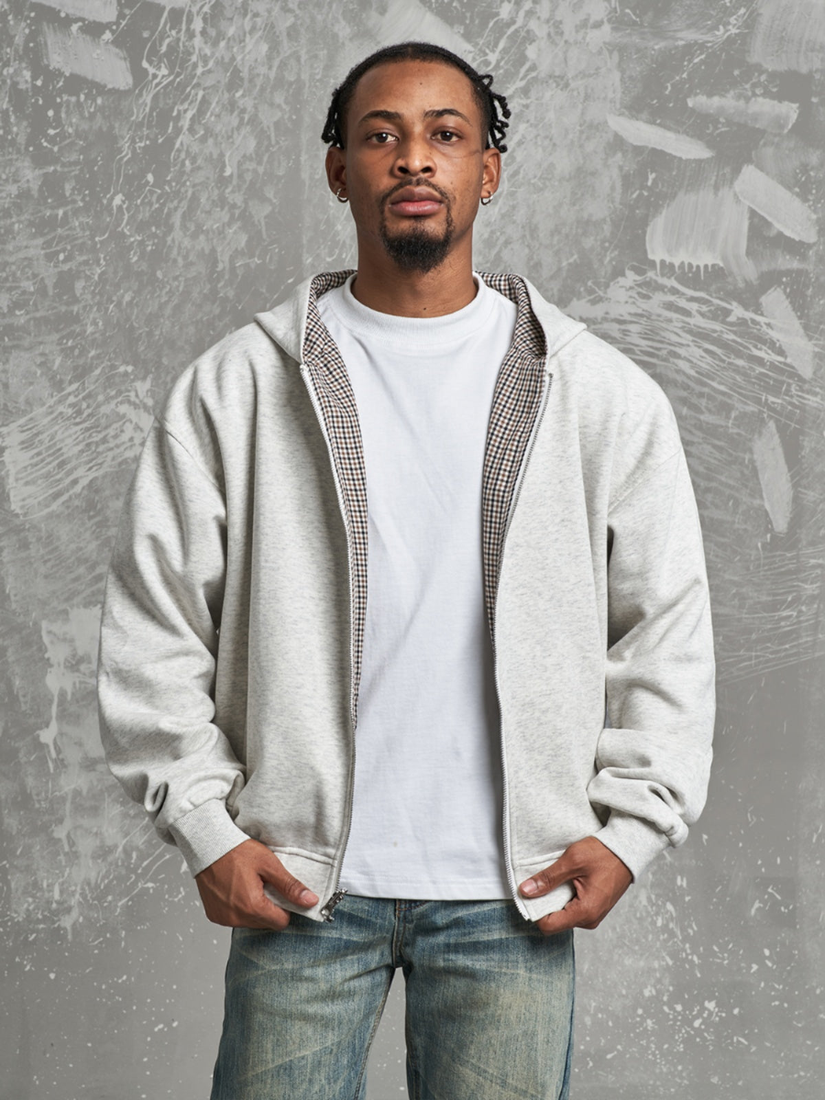 F3F Select Reversible Plaid Zip Up Hoodie