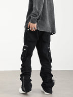 F3F Select Washed Old Multi Pocket Patchwork Work Pants