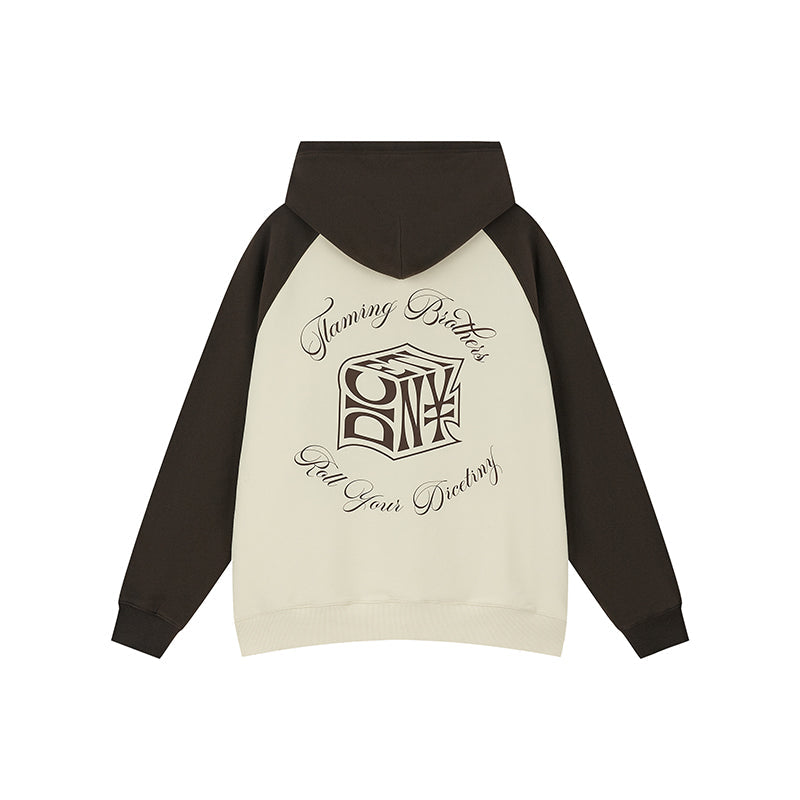 DICETINY Dice Roll Print Color Blocked Hoodie