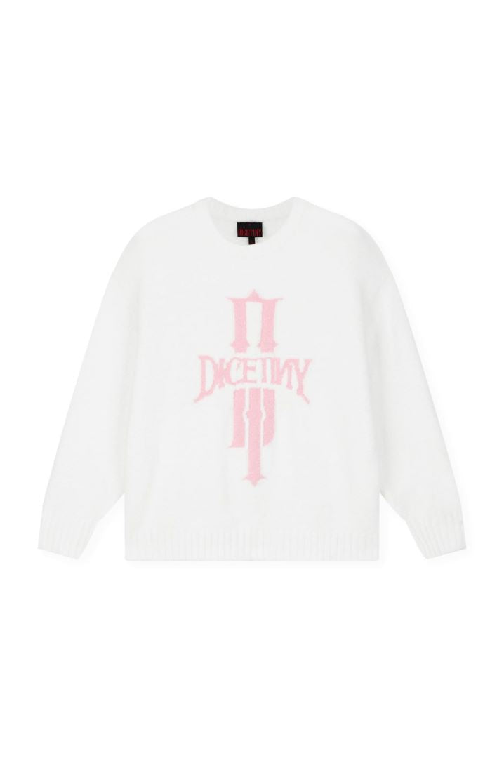 DICETINY Jacquard Logo Fleece Knit Sweater