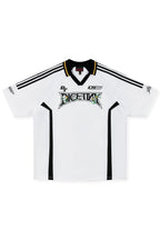 DICETINY Floral Logo Print Soccer Jersey Polo Shirt