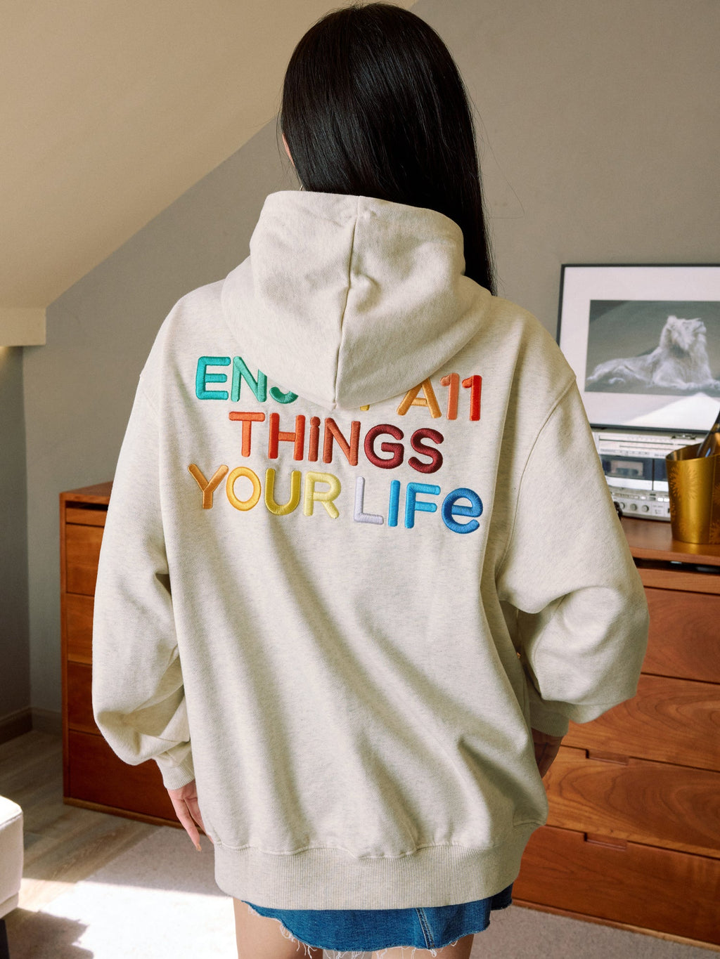 MEDM Rainbow Letter Zip Up Hoodie
