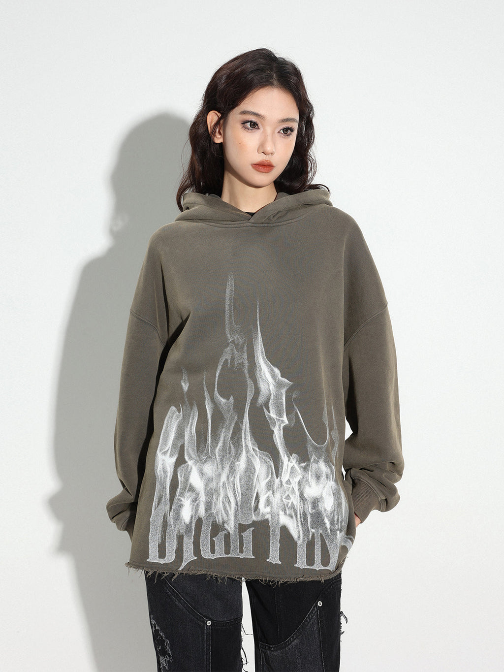 DICETINY Logo Flame Printed Hoodie