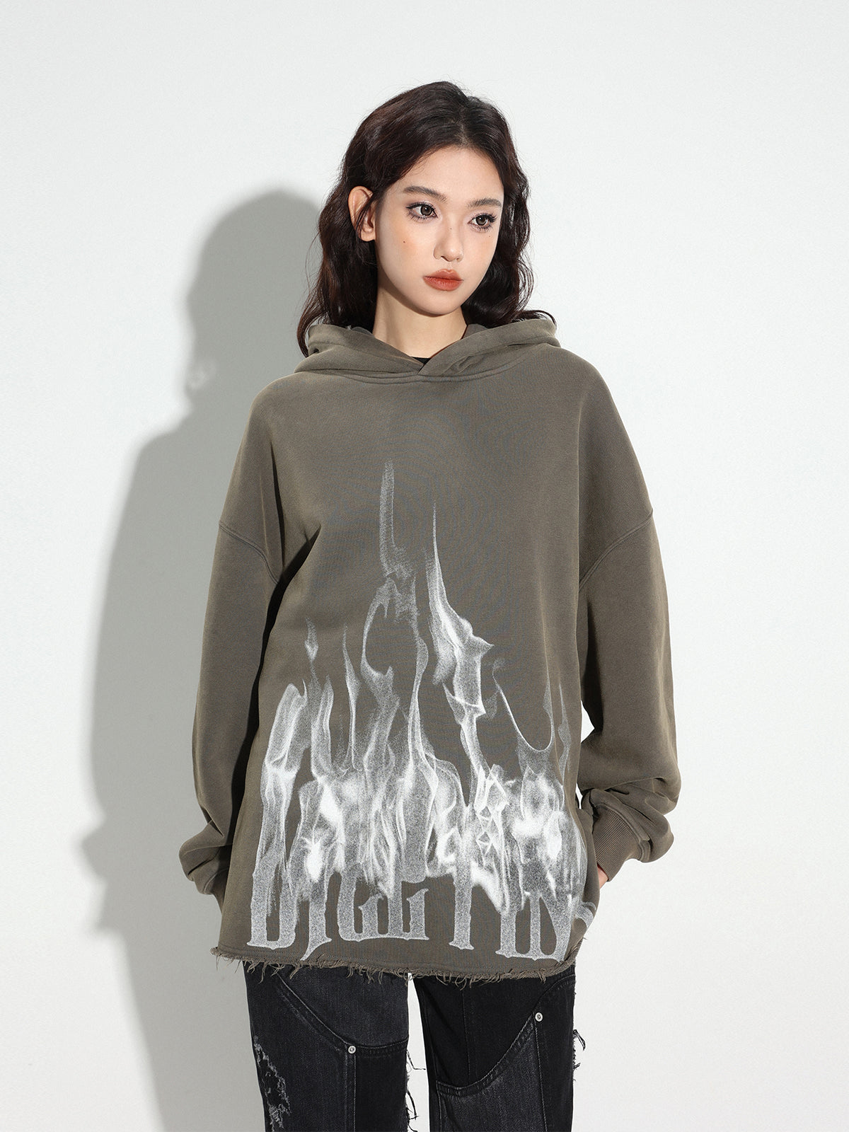 DICETINY Logo Flame Printed Hoodie