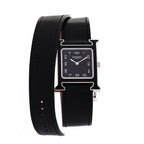 Stainless Steel Barenia Lacquer 26mm Heure H Hour Quartz Watch Noir