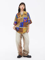 Retro Printing Short Sleeved Shirt