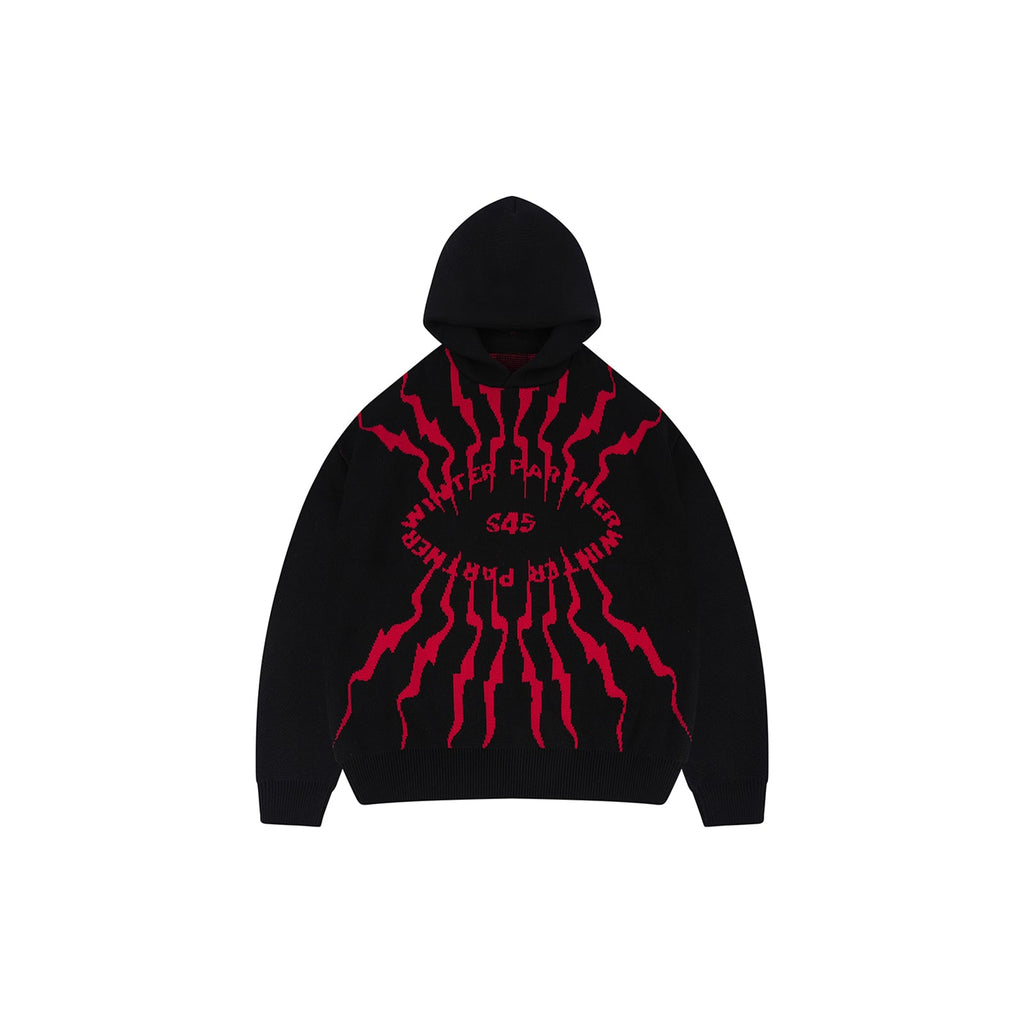 S45 Totem pattern Logo Knit Hoodie