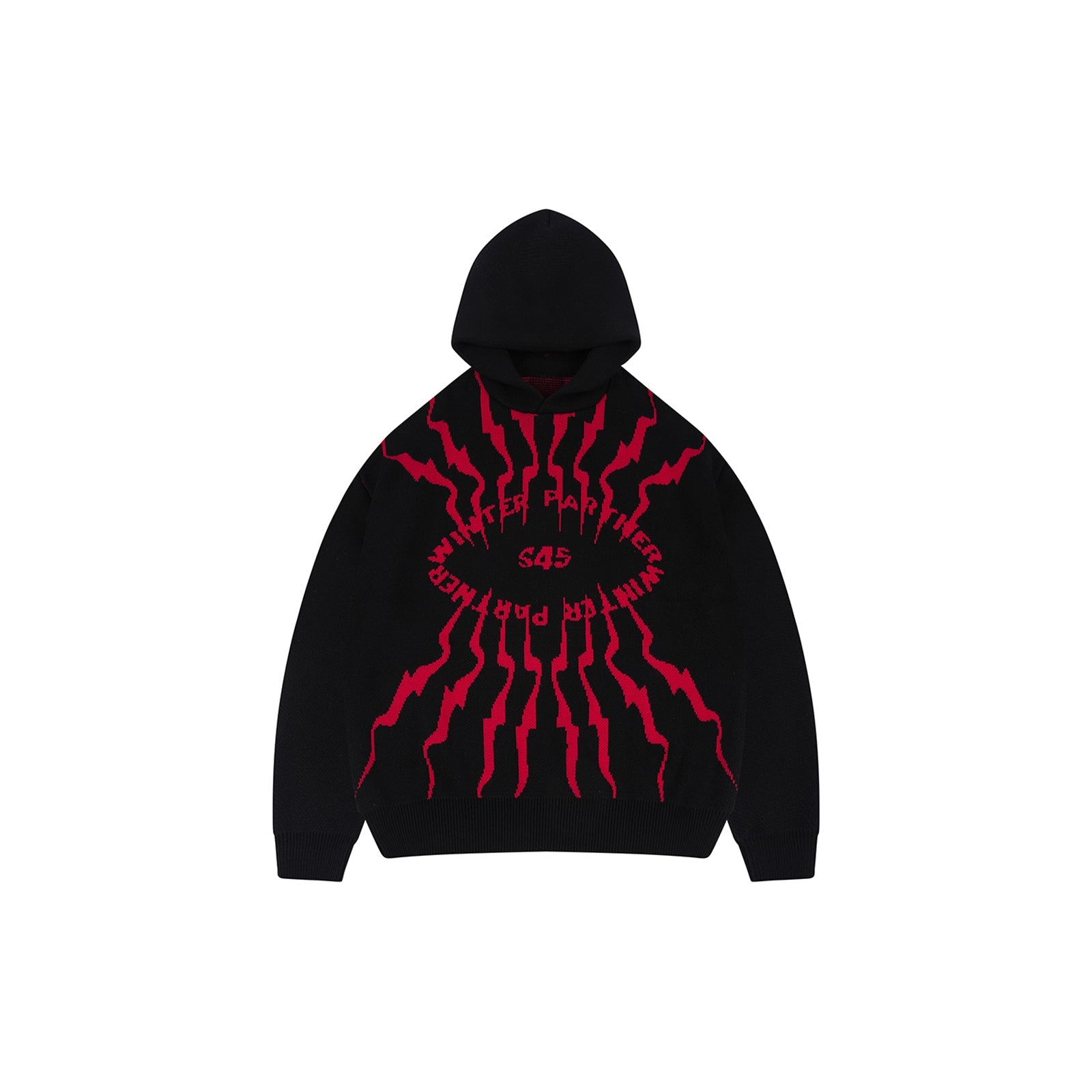 S45 Totem pattern Logo Knit Hoodie