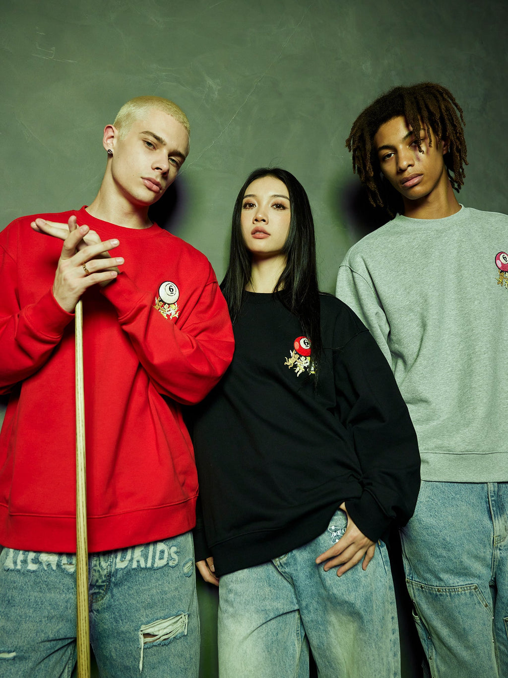 AFGK Angel Embroidery Printed Logo Sweatshirt