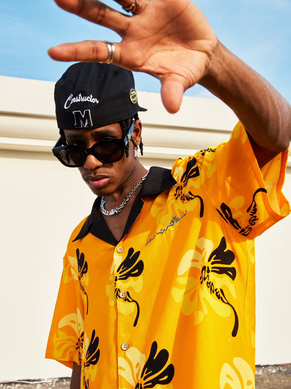 MEDM Lapel Color Short Sleeved Hawaiian Shirt
