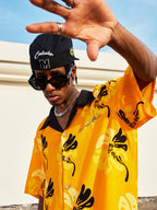 MEDM Lapel Color Short Sleeved Hawaiian Shirt