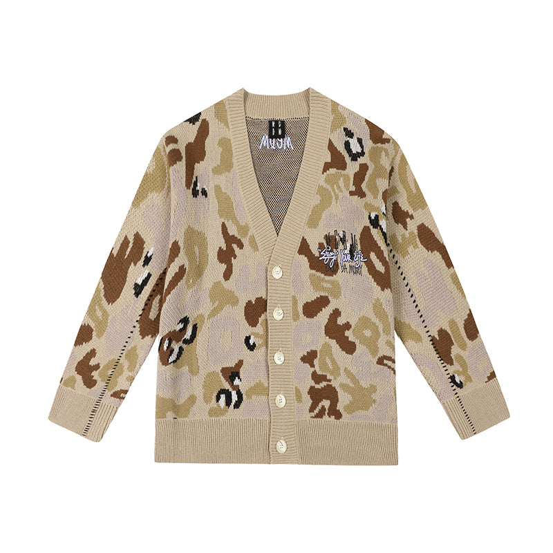 MEDM V Neck Embroidered Knit Cardigan
