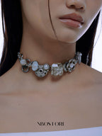 Nbostore Flower Pearl Elements Button Necklace