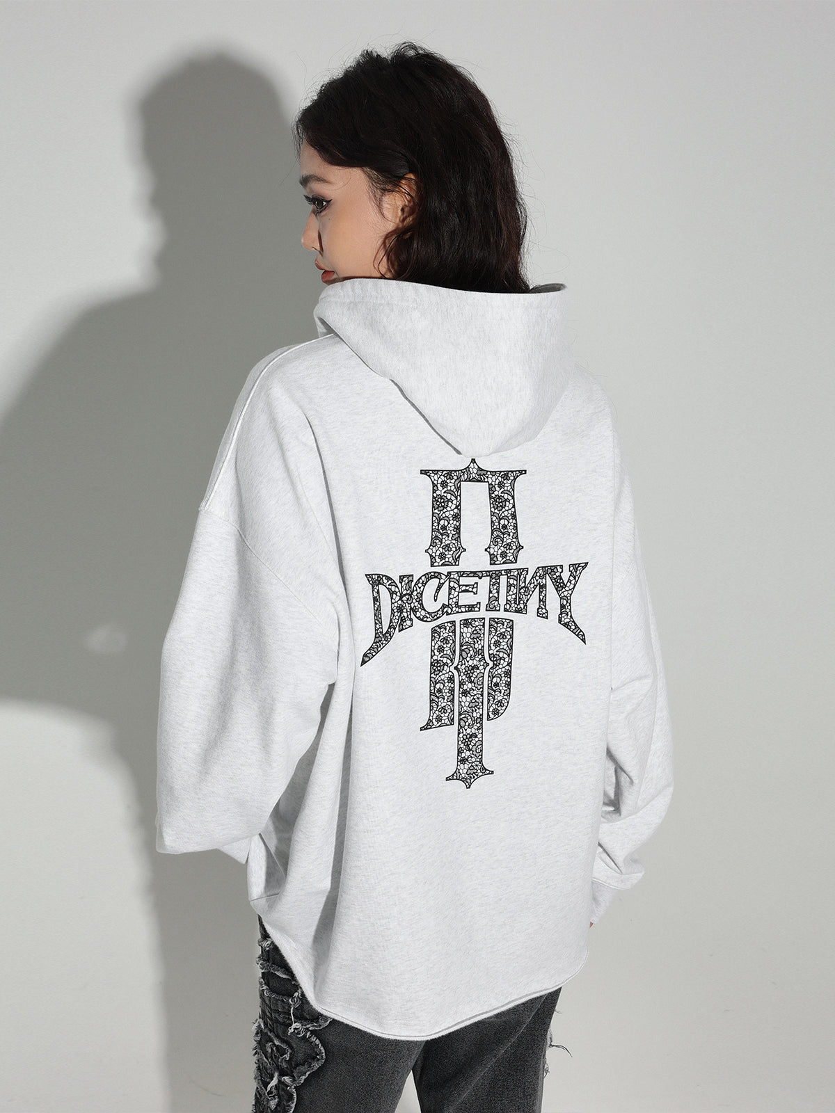 DICETINY Bunny Girl Lace Logo Hoodie