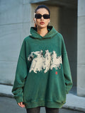 DICETINY Horse Print Washed Hoodie