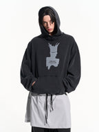 BLIND NO PLAN Patterned Printed Washed Hoodie