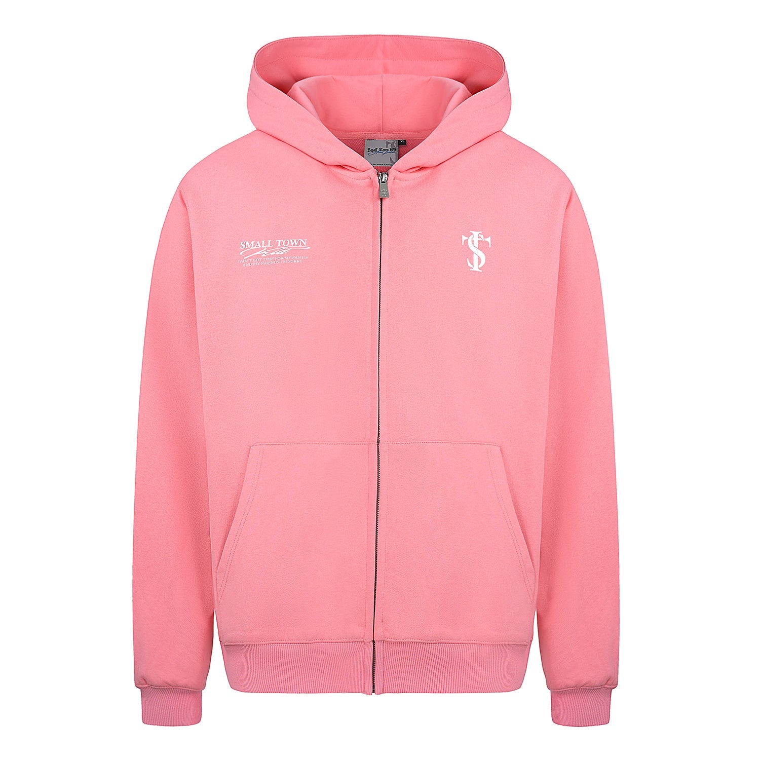Small Town Kid Font Typography Logo Zip Up Hoodie