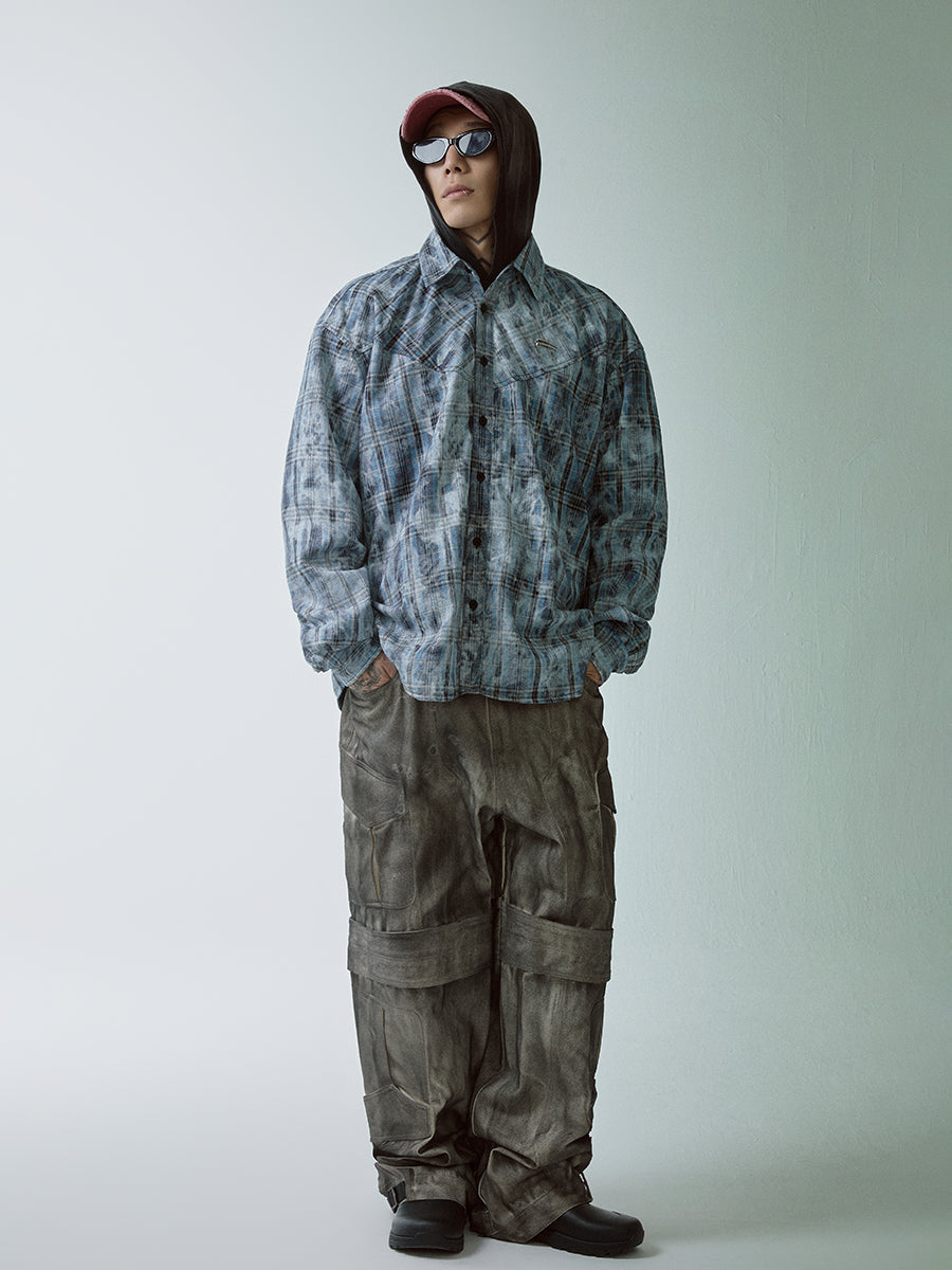 F2CE Plaid Mottled Long Sleeve Shirt