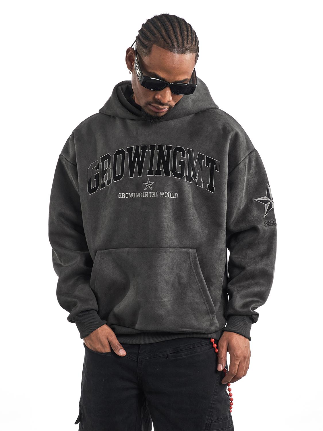 F3F Select Embroidered Faux Suede Hoodie