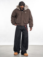 F3F Select Fur Lining Hoodie MA-1 Bomber Flight Jacket