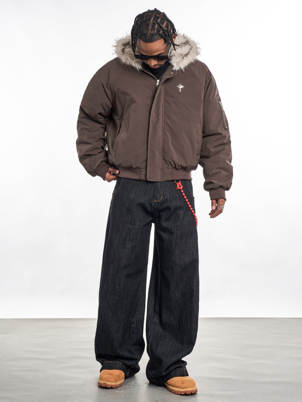 F3F Select Fur Lining Hoodie MA-1 Bomber Flight Jacket