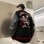 F3F Select Skeleton Skull Embroidered Varsity Jacket