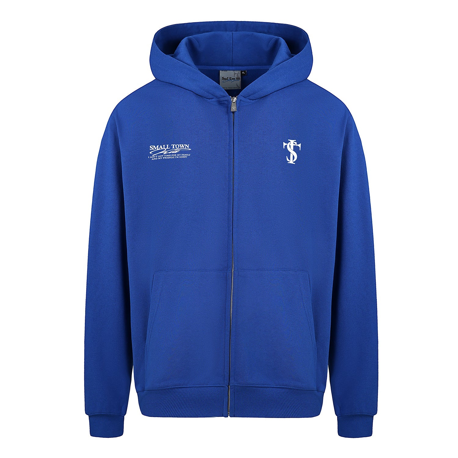 Small Town Kid Font Typography Logo Zip Up Hoodie