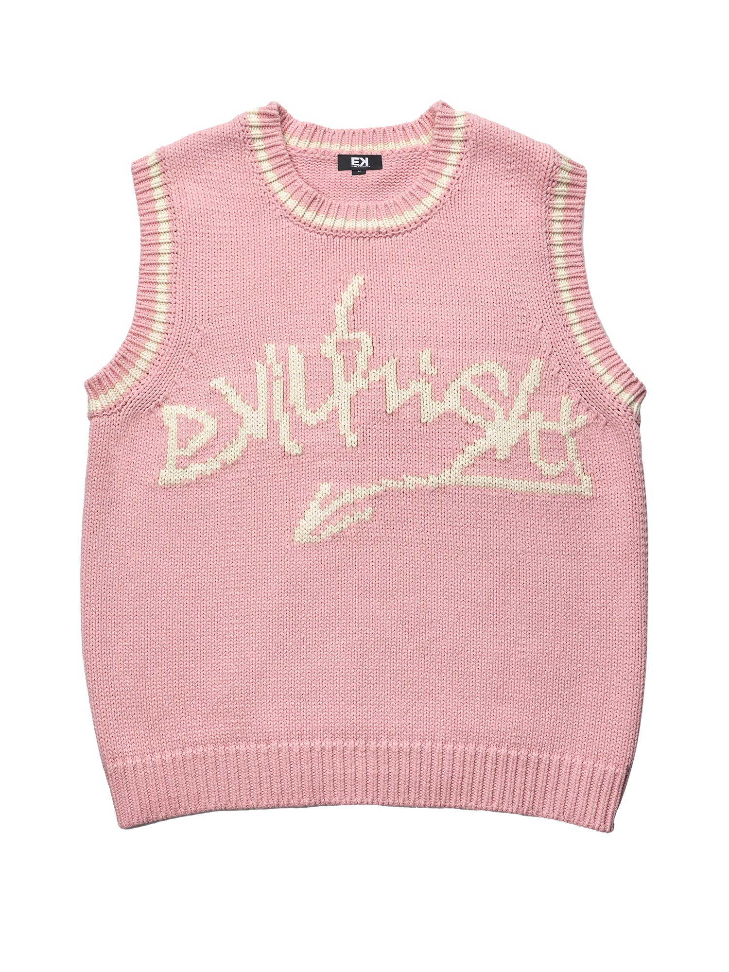 EVILKNIGHT(EK) Jacquard Logo Knit Vest